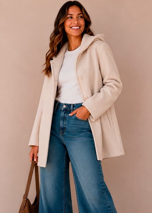 Tapado con capucha angora