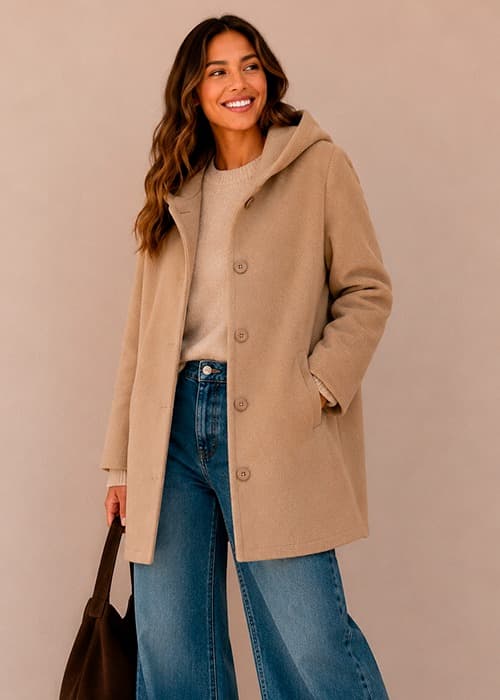 Tapado con capucha angora