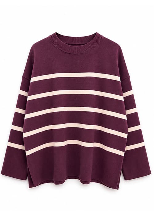 Maxisweater tajos rayas