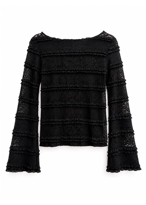 remera encaje campana