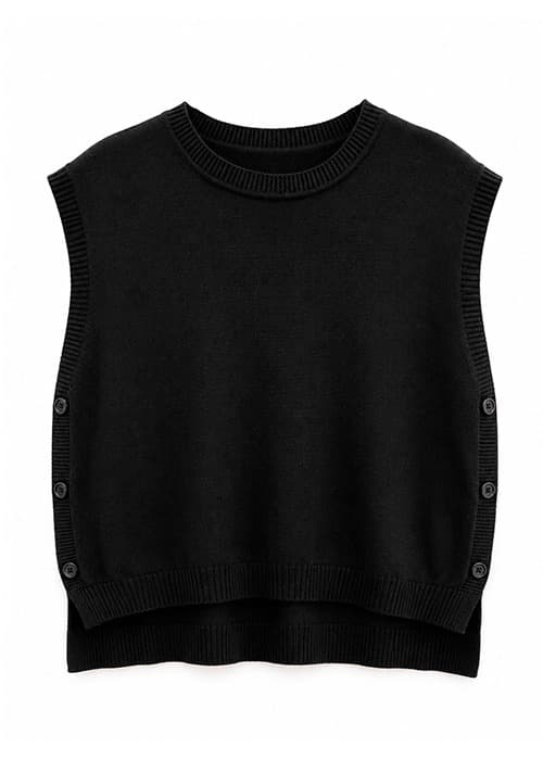 Chaleco Negro Botones