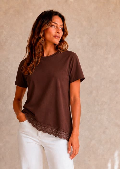 Remera Diagonal Encaje