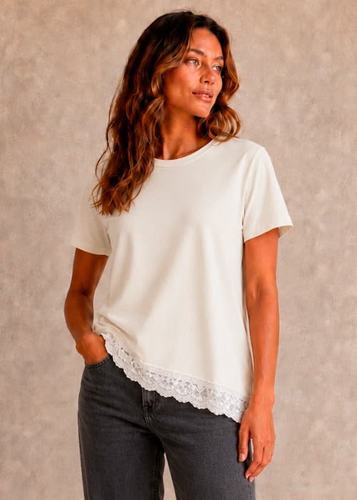 Remera Diagonal Encaje