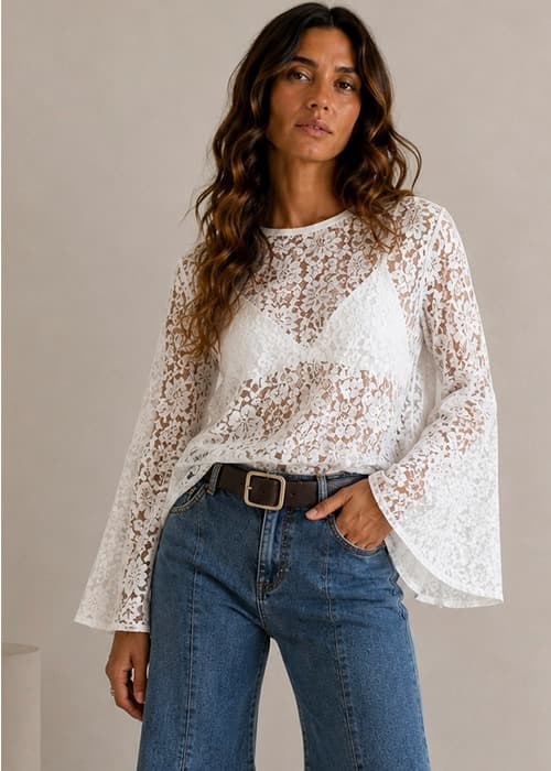 Remera Encaje Campana