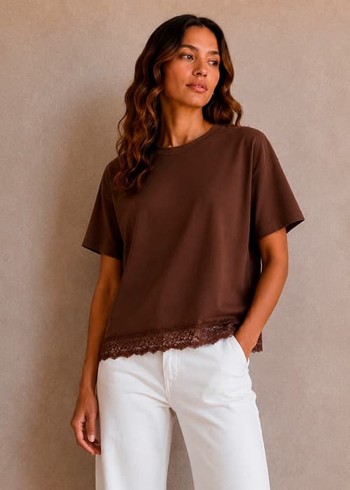 Remera  Algodon LycraEncaje
