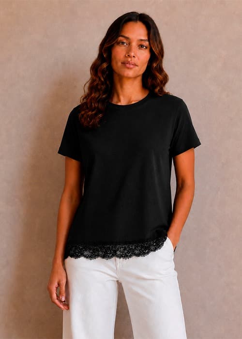 Remera  Algodon LycraEncaje