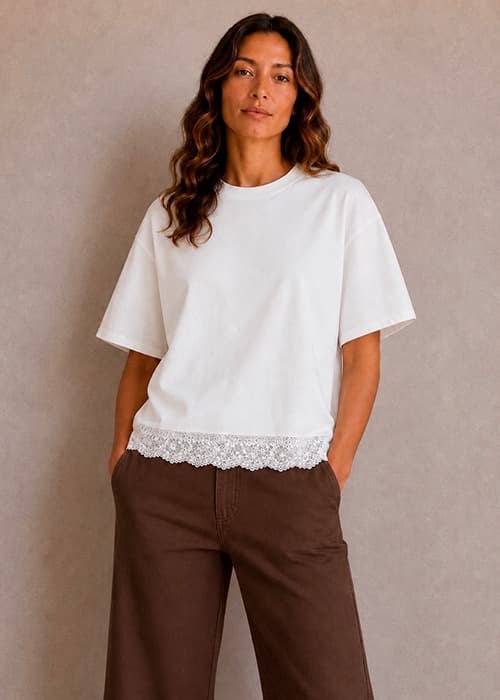 Remera  Algodon LycraEncaje
