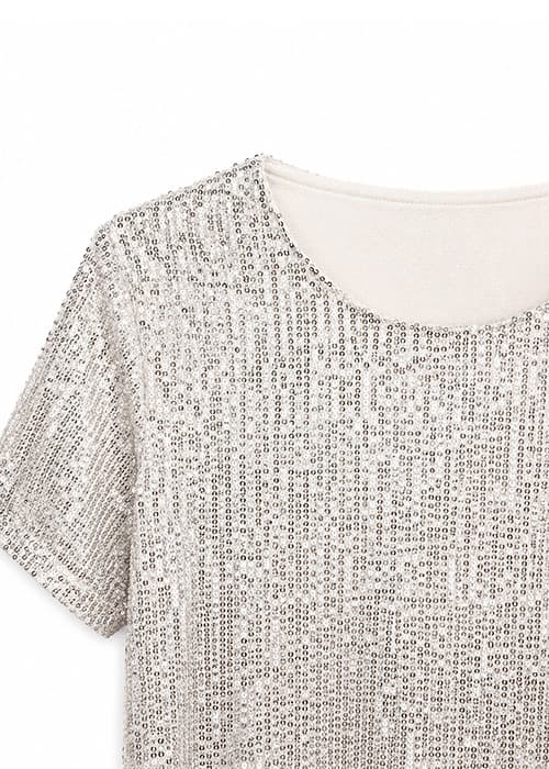 Remera lentejuelas Plata