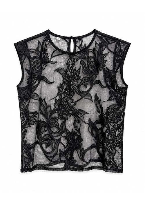 Remera Encaje Diferenciado