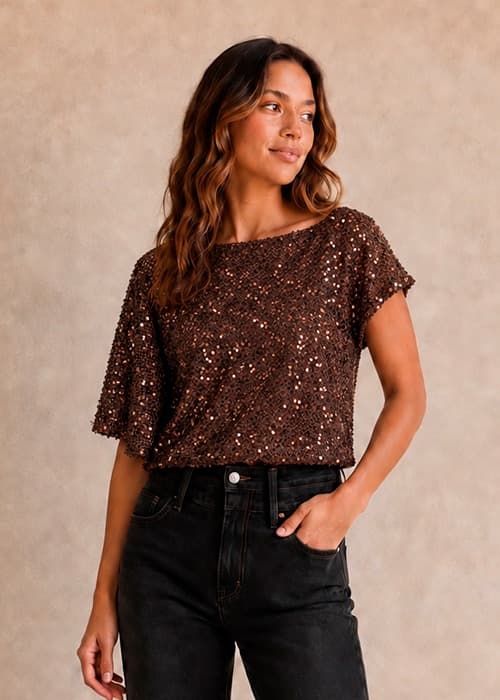 Blusa Irregular Lentejueas