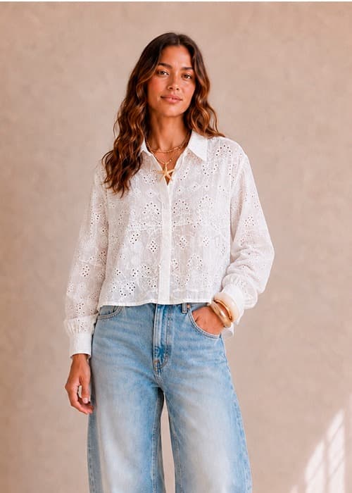 Camisa Broderie Corta  - importada