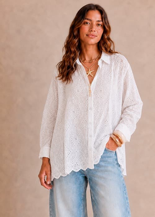 Camisa broderie Larga - Importada
