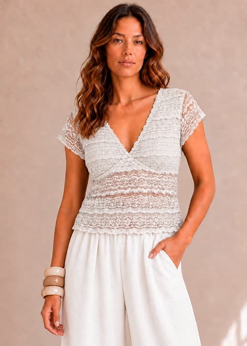 Remera V Encaje AMPLIA SPANDEX
