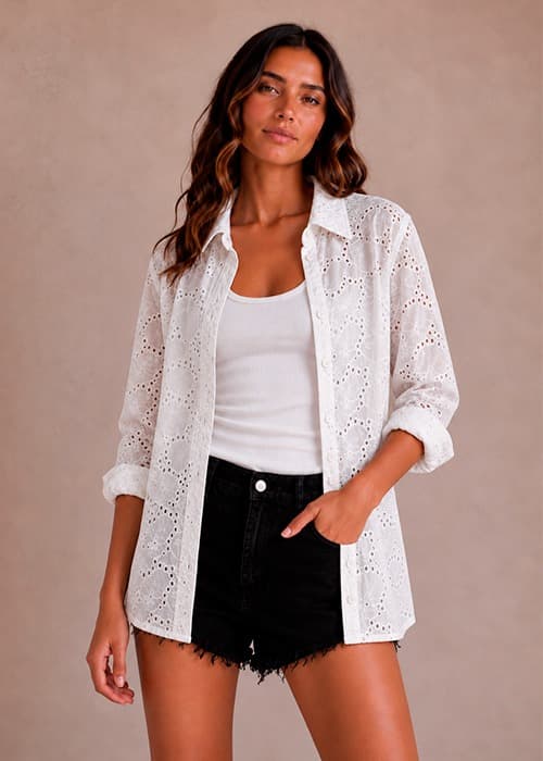 Camisa de Broderie