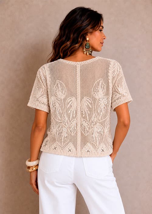 Cardigan Tejido hojas
