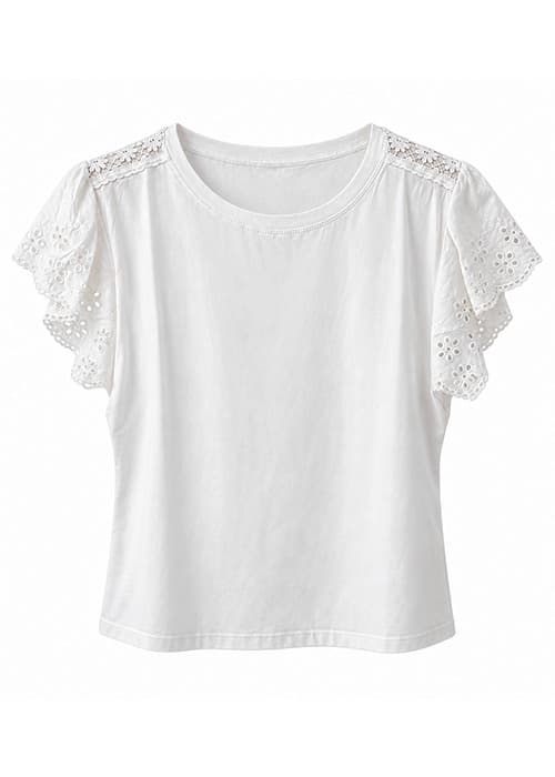 Remera Mangas Broderie