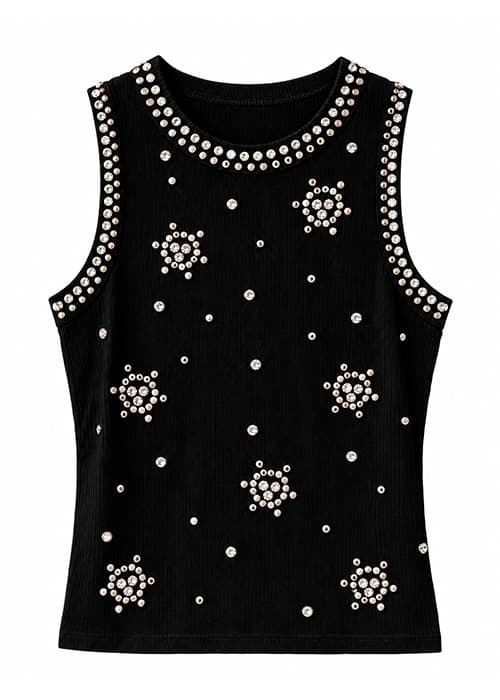 Musculosa full tachas black