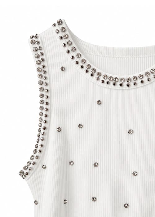 Musculosa full tachas white