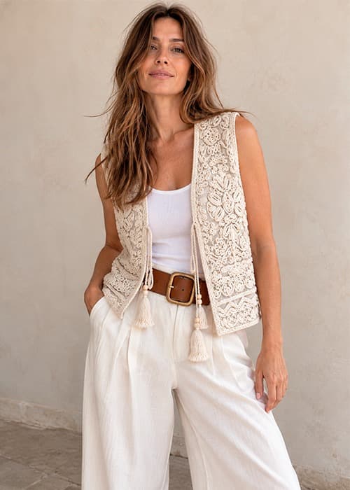 Chaleco Crochet Largo