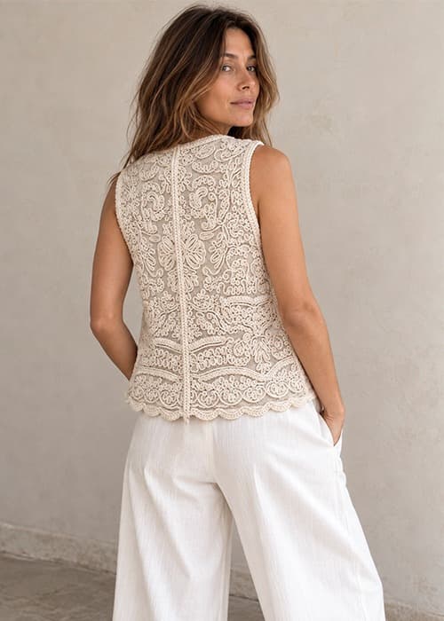 Chaleco Crochet Largo