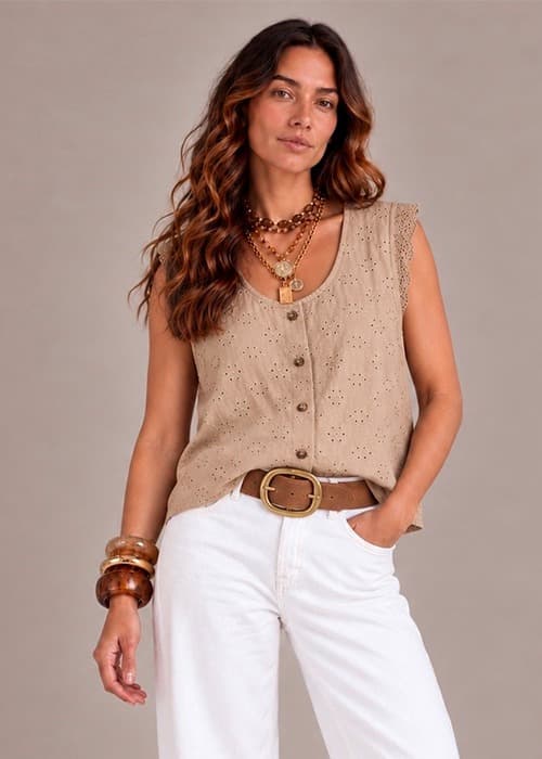 Blusa Broderie Vison