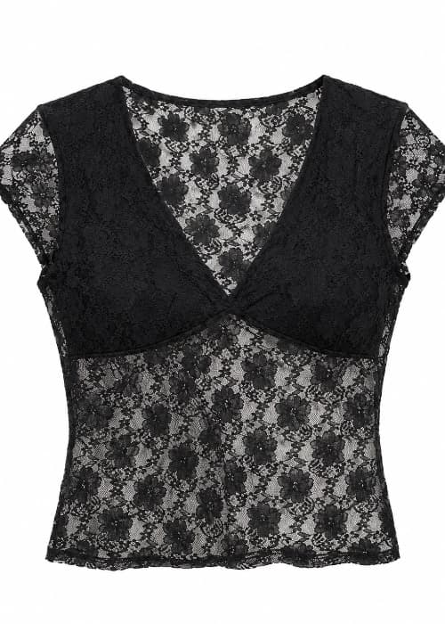 Remera encaje V