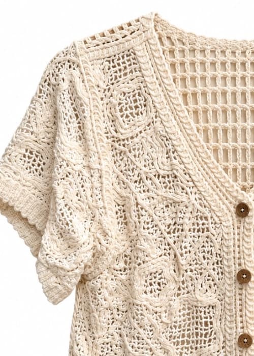Saco crochet bitono