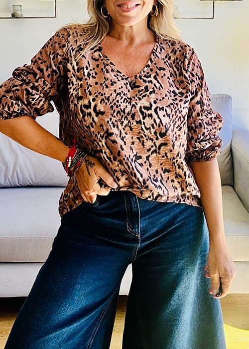 Blusa Animal Print Tostado