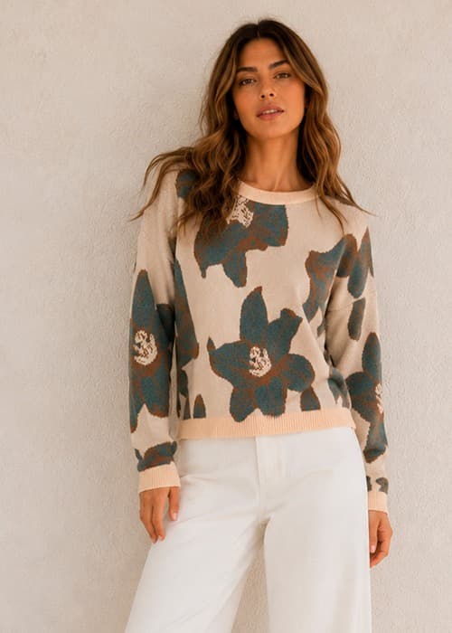 sweater jaquard flor