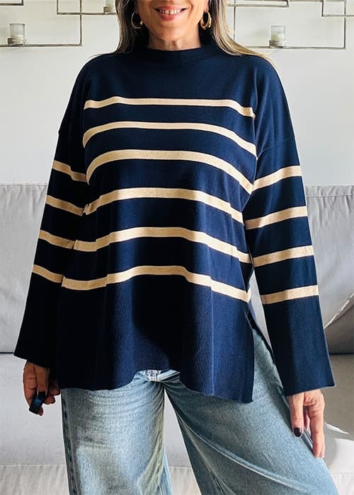 Sweater Rayas Marino